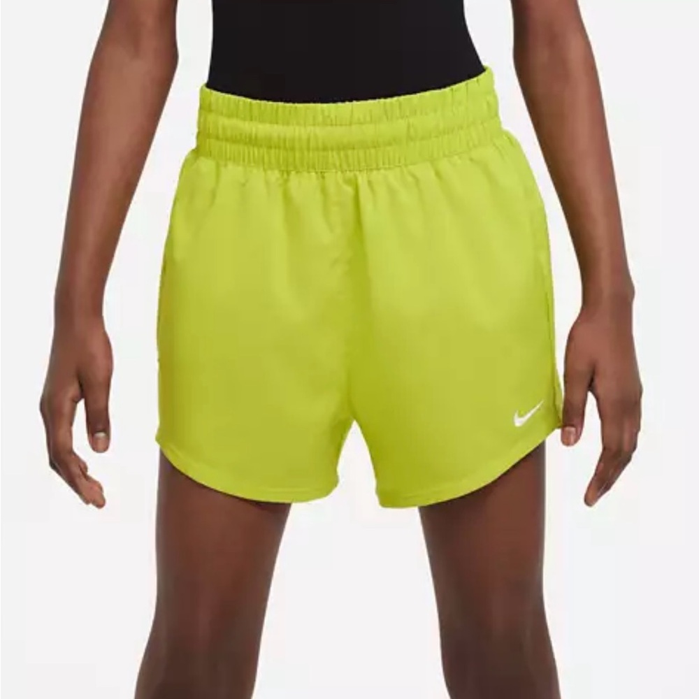 Nike One Big Kids' (Girls') Dri-FIT High-Waisted Woven Training Shorts Size: L